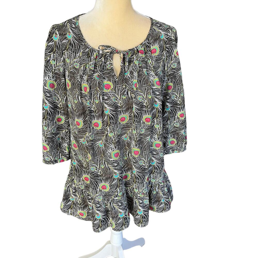 Liberty of London for Target Peacock Feather Print Blouse Top EUC Size Small